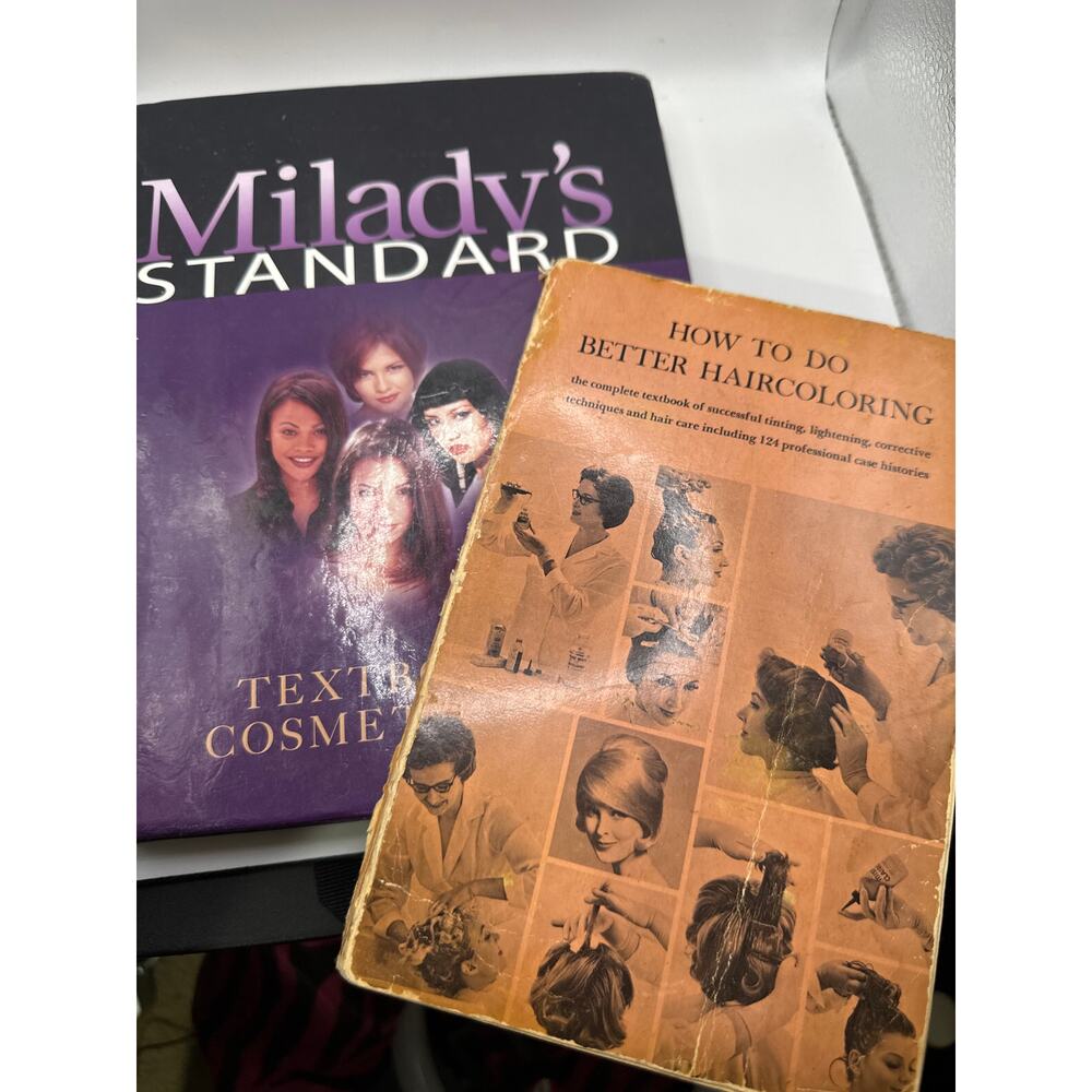 Milady’s Standard textbook of cosmetology & How to do better hair coloring book